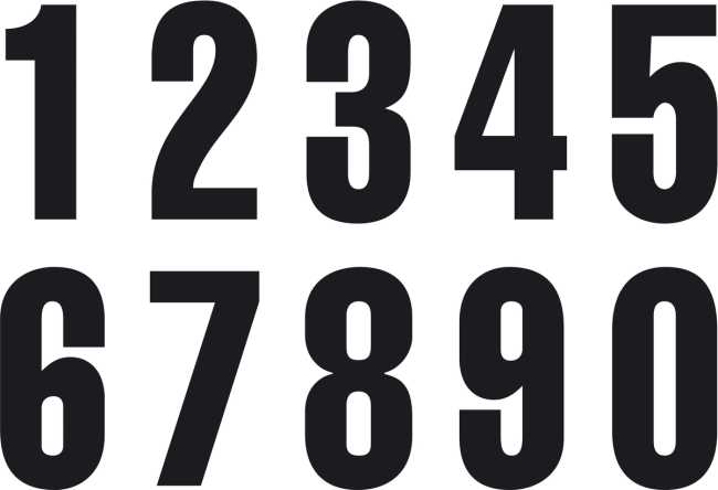 START NUMBERS BLACK