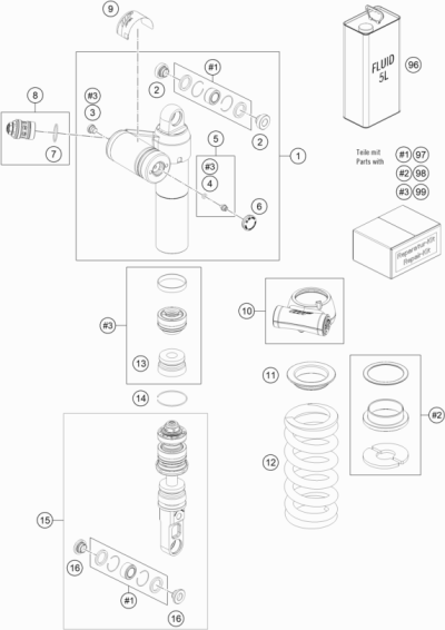 AMORTYZATOR TYLNY ZDEMONTOWANY