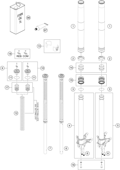 AMORTYZATOR PRZEDNI ZDEMONTOWANY