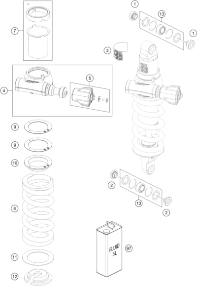 AMORTYZATOR TYLNY ZDEMONTOWANY