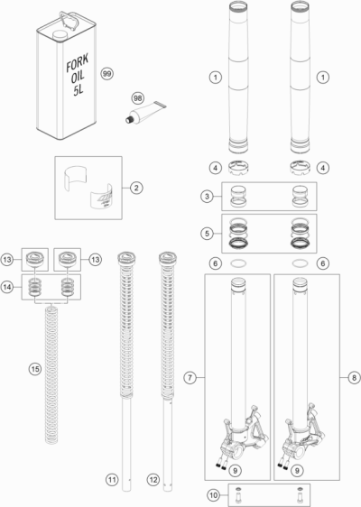 AMORTYZATOR PRZEDNI ZDEMONTOWANY