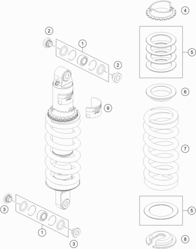 AMORTYZATOR TYLNY ZDEMONTOWANY